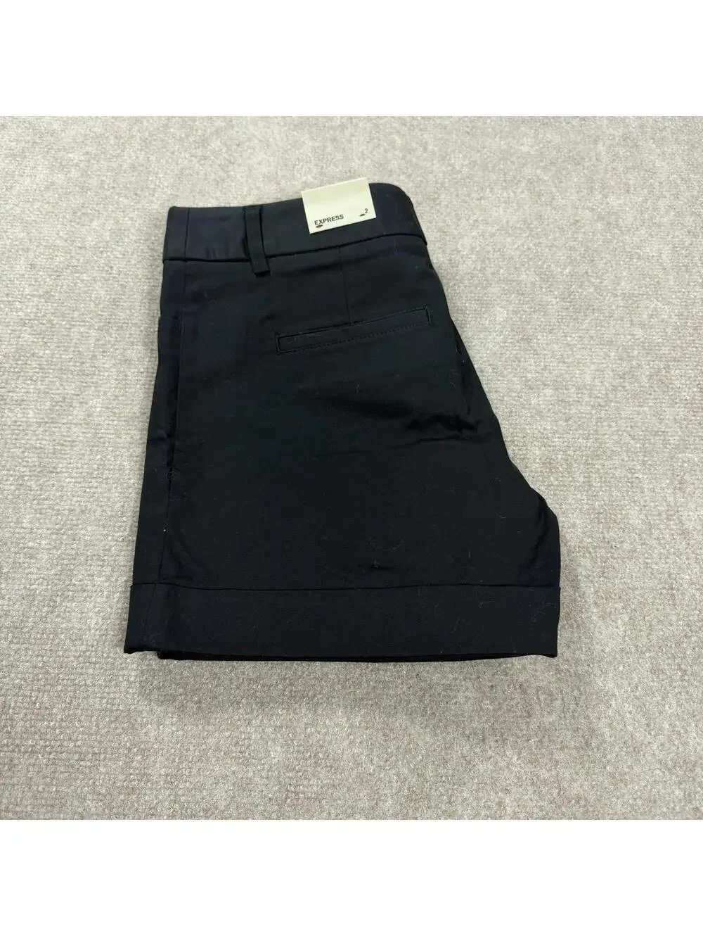 Express Editor Mid Rise Cuffed Dress Shorts Black NWT - Size 2